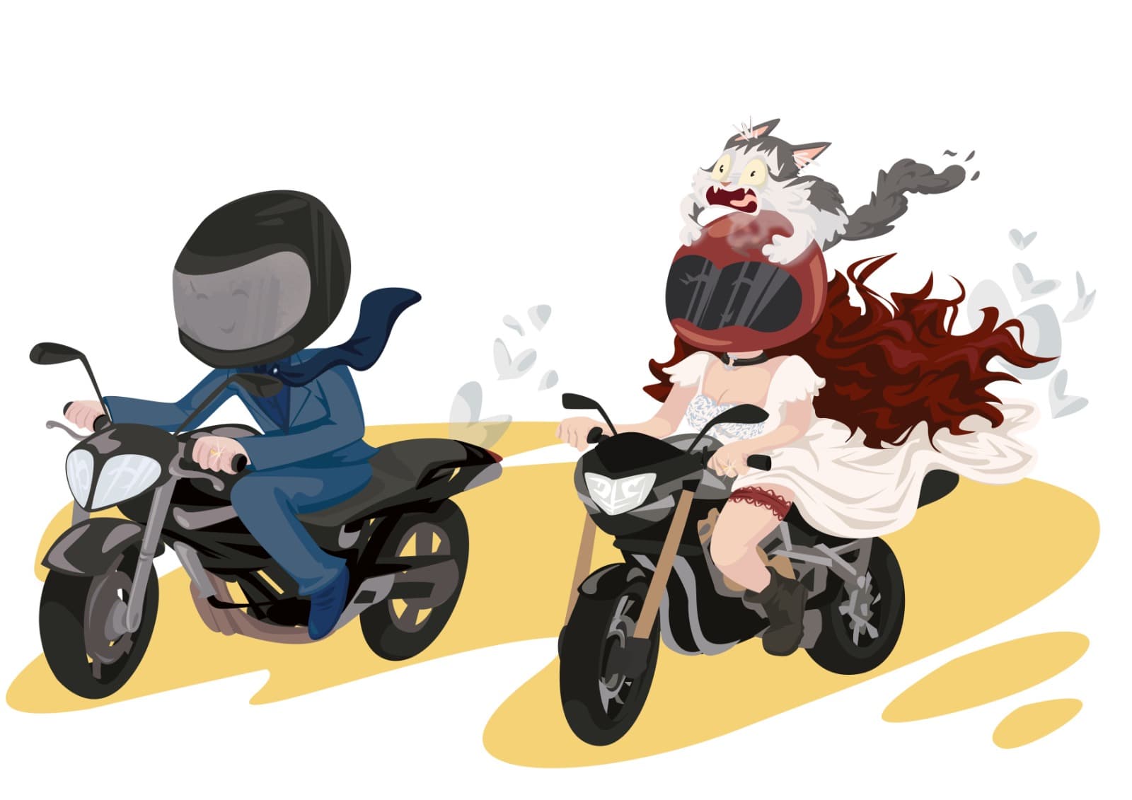 Illustrazione di due motociclisti in viaggio